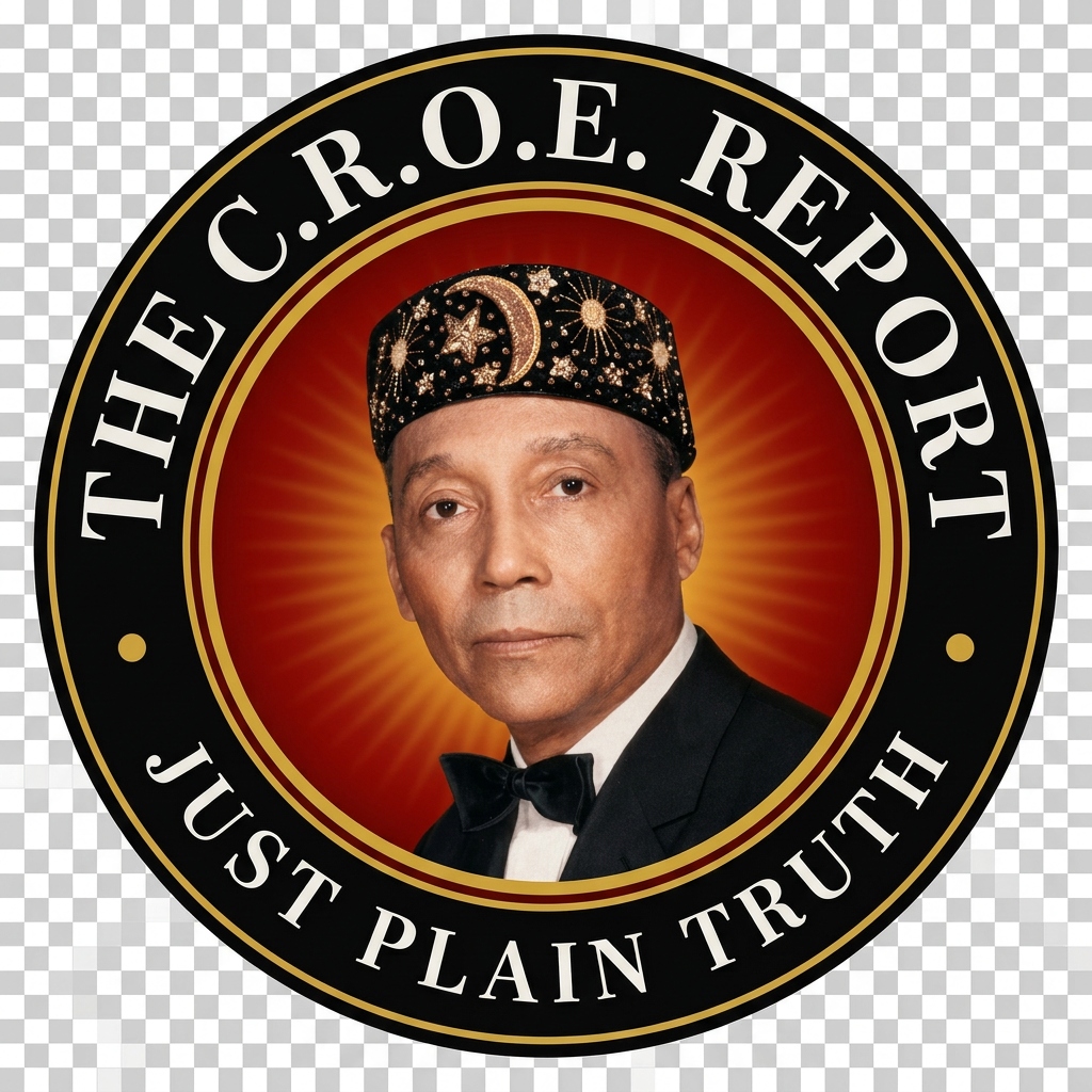 The C.R.O.E. Report seal — Just Plain Truth