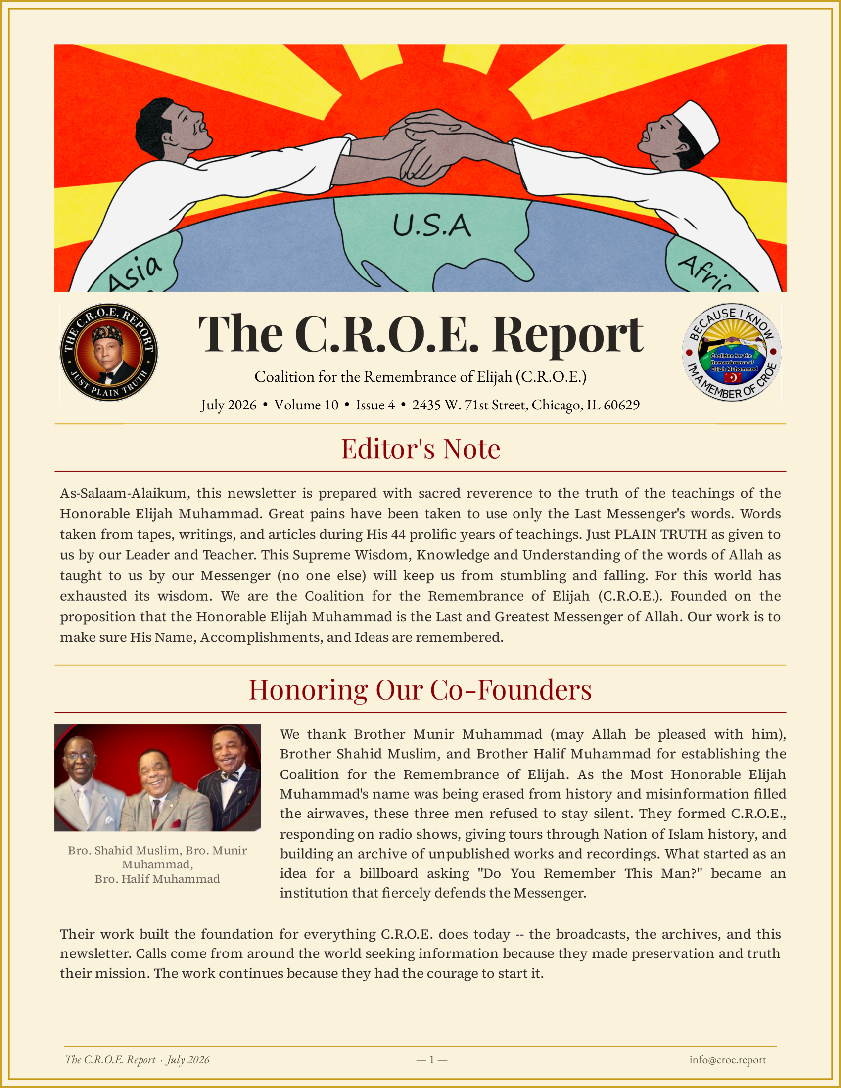 C.R.O.E. Report July 2026 cover