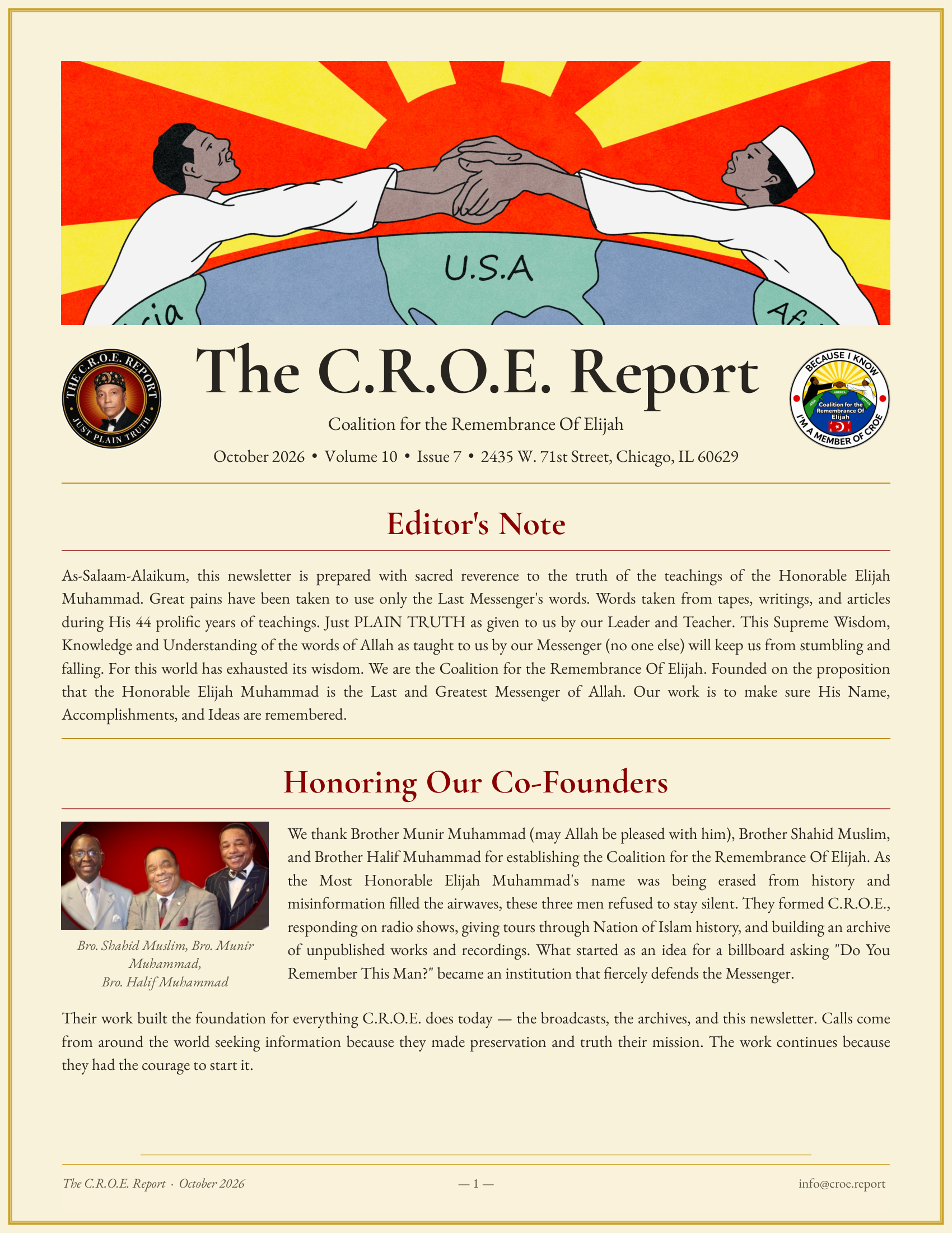 C.R.O.E. Report October 2026 cover